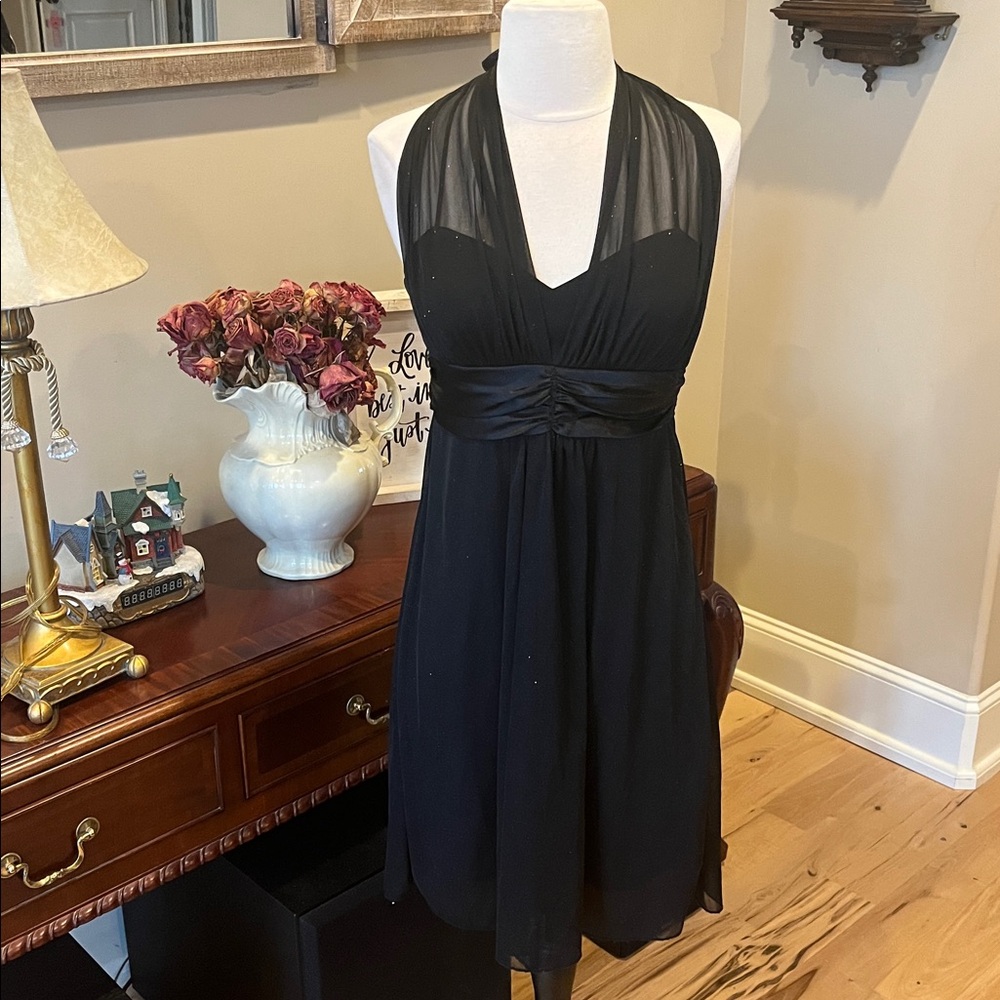 Speechless Black Sparkly Halter Dress
